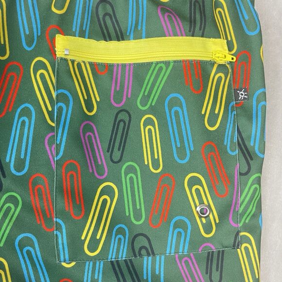 Vintage Tulio Mens Large Paperclip Rainbow Swim Trunks Rare 80s Rainbowcore - Picture 6 of 14